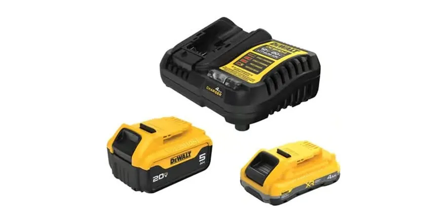 DeWalt 20V Lithium-Ion Starter Kit with 4Ah and 5Ah Batteries and Charger