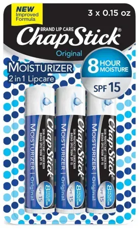 3-Count 0.15oz ChapStick Moisturizer Original Lip Balm