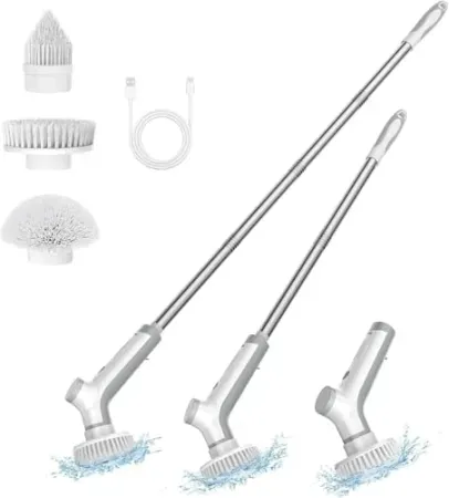 Vewior EC02 550rpm Adjustable Cordless Electric Spin Scrubber w/ 3 Brush Heads