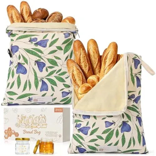 2 Pack Beeswax Bread Bags for Sourdough
