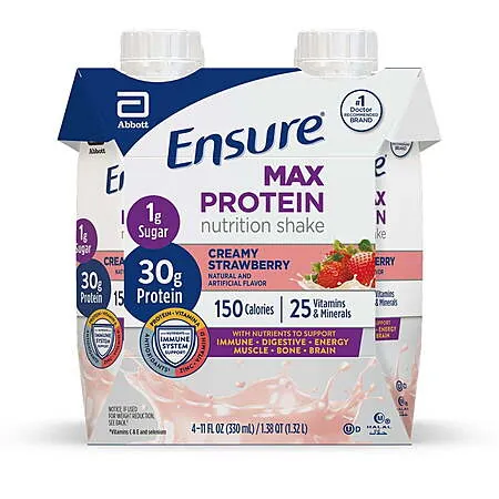 4-Pk 11-Oz Ensure Max Protein Shake (Various Flavors)