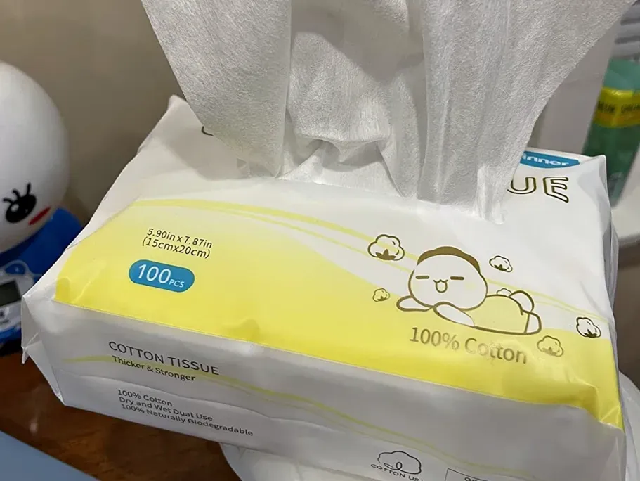 Baby Dry Cotton Wipes 100-Pack