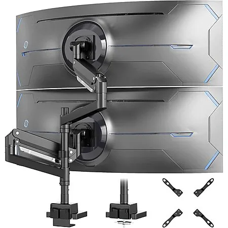 Putilsen Mount Heavy-Duty Vertical Dual Monitor Desk Mount (Up to 57" Monitors)