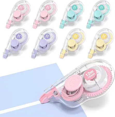 8-Pack 39.4' Four Candies White Correction Tape