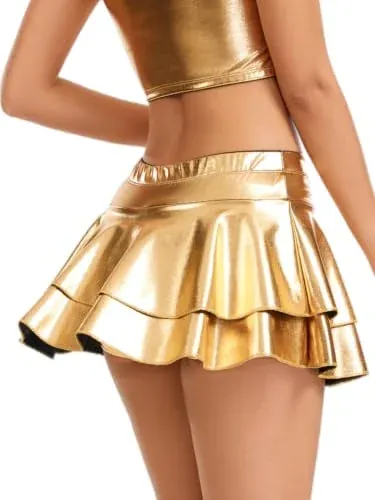 Metallic Ruffle Skort