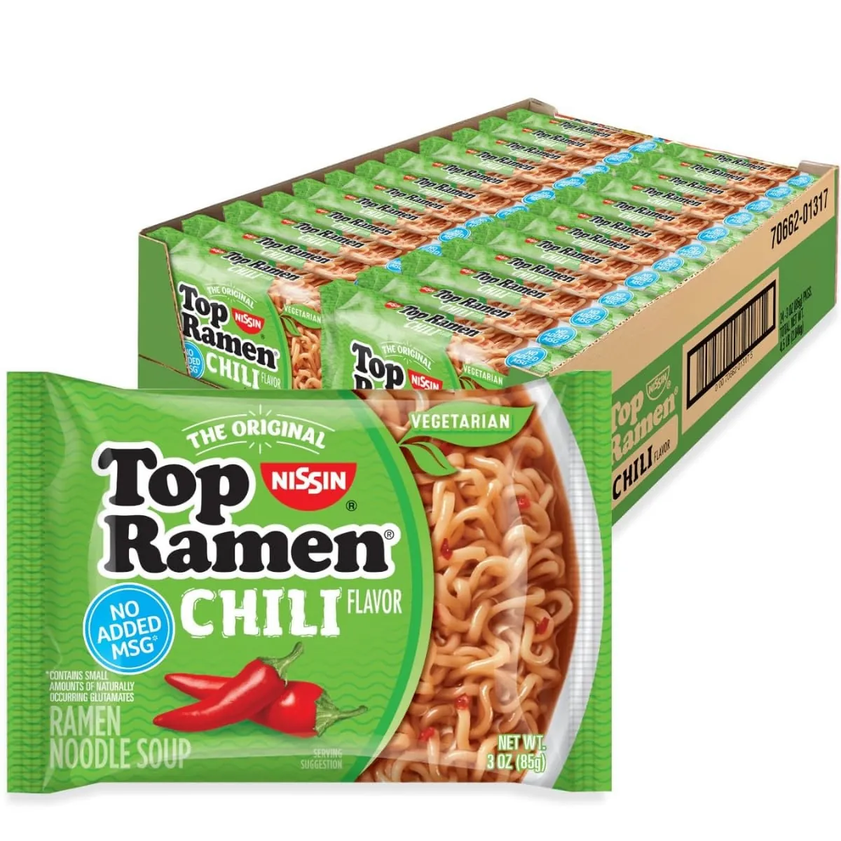 Nissin Top Ramen Chili Noodle Soup 24 Pack