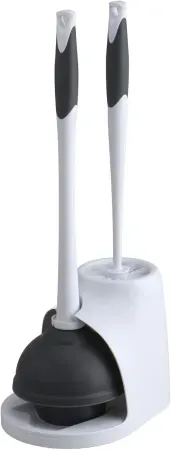 Clorox Toilet Bowl Brush & Plunger Combo Set with Storage Caddy