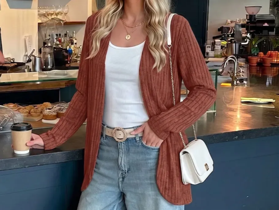 WIHOLL Cardigan Sweaters Fall Fashion Long Sleeve Shirts Casual