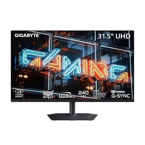 GIGABYTE - MO32U24 US - 31.5" QD-OLED Gaming Monitor - UHD 3840x2160@240Hz - 0.03ms - AMD FreeSync Premium Pro, NVIDIA G-SYNC Compatible