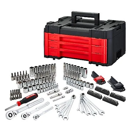 242-Pc CRAFTSMAN VERSASTACK SAE & Metric Mechanics Tool Set w/ Case