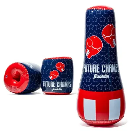 Franklin Sports 42" Inflatable Punching Bag & Glove Set