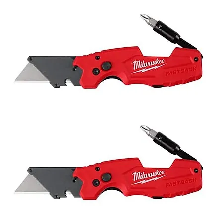 2-Pack Milwaukee Fastback 6-in-1 Folding Utility Knives