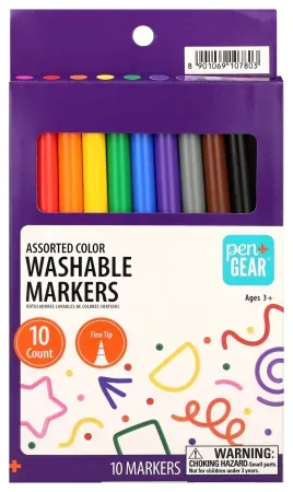 10-Count Pen+Gear 1mm Washable Markers
