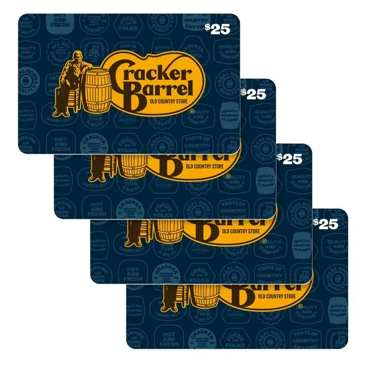 Cracker Barrel Four $25 eGift Cards ($100 Value)