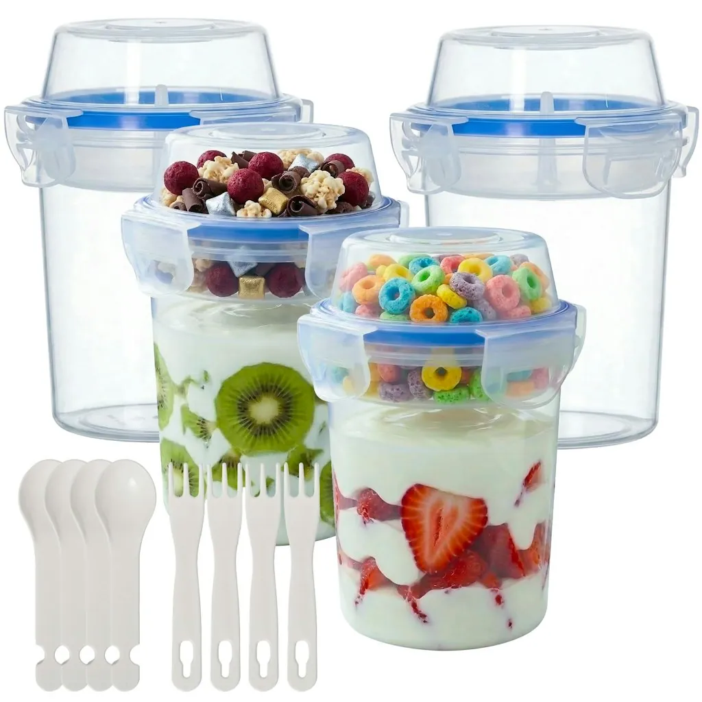 Basicwise 480ml Airtight Storage Containers 4-Pack