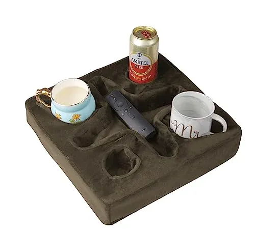 Xchouxer Sofa & Bed Cup Holder Pillow Tray (Brown)