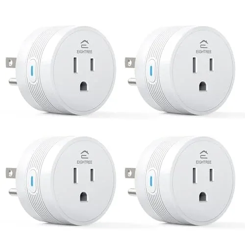 EIGHTREE 15A Smart Plug 4-Pack, Works with Alexa & Google Home
