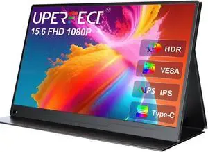UPERFECT Portable Monitor 15.6 inch, 1080P FHD USB-C Portable Laptop Monitor HDMI Travel Monitor w/VESA & Smart Case, Matte IPS Display Eye Care External Screen for Switch/PS5/PC/Phone