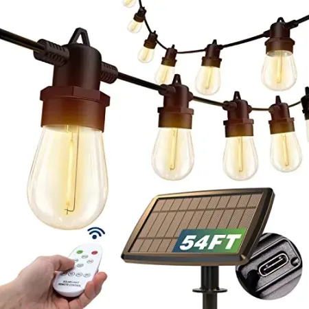 addlon 54' Outdoor Solar String Lights