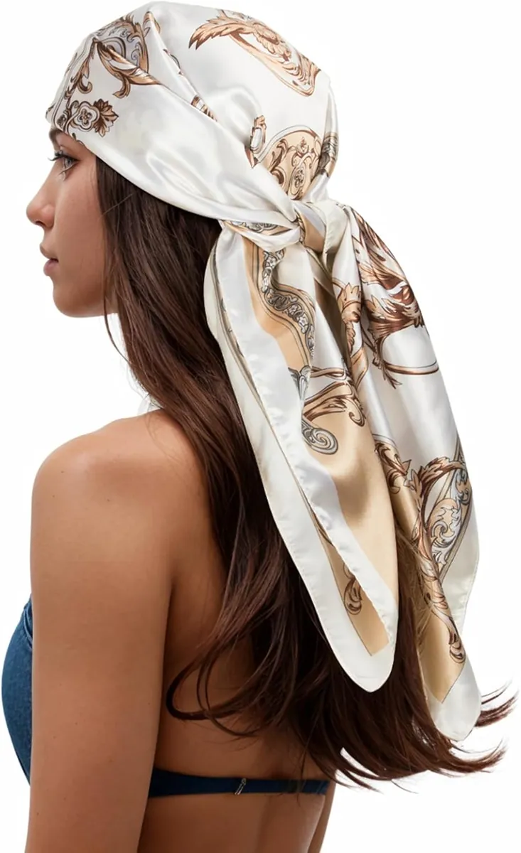 RIIQIICHY 35″ Silky Hair Scarf