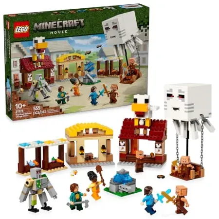 LEGO Minecraft Movie The Ghast Balloon Village Attack Building Set