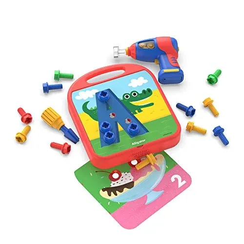 Educational Insights Design & Drill ABCs & 123s Toddler STEM Tool Set Toy