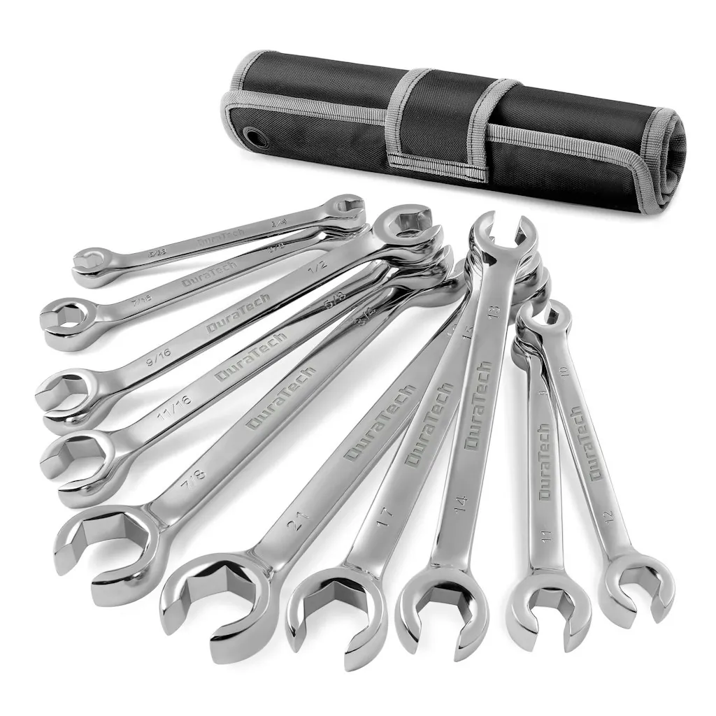 Duratech 10-Piece 1/4"-7/8" & 9-21mm Flare Nut Wrench Set