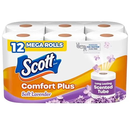 Scott ComfortPlus Scented Tube Toilet Paper 12-Count Mega Rolls