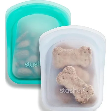2-pk 4-oz Stasher Premium Reusable Silicone Pocket Bags
