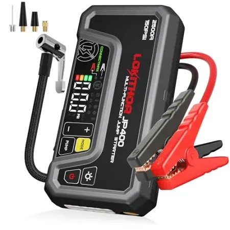 LOKITHOR JP400 2500A 12V Car Battery Booster 150PSI Jump Starter w/ Air Compressor