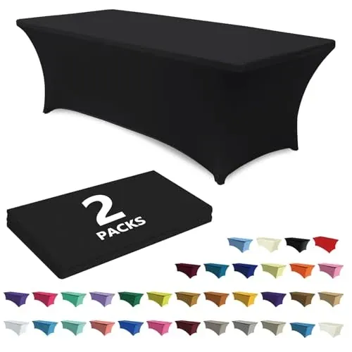 ABCCANOPY Black Spandex Table Cover 2-Pack 6 FT