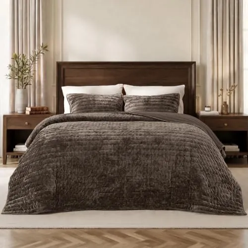 Bedsure Velvet Comforter Set