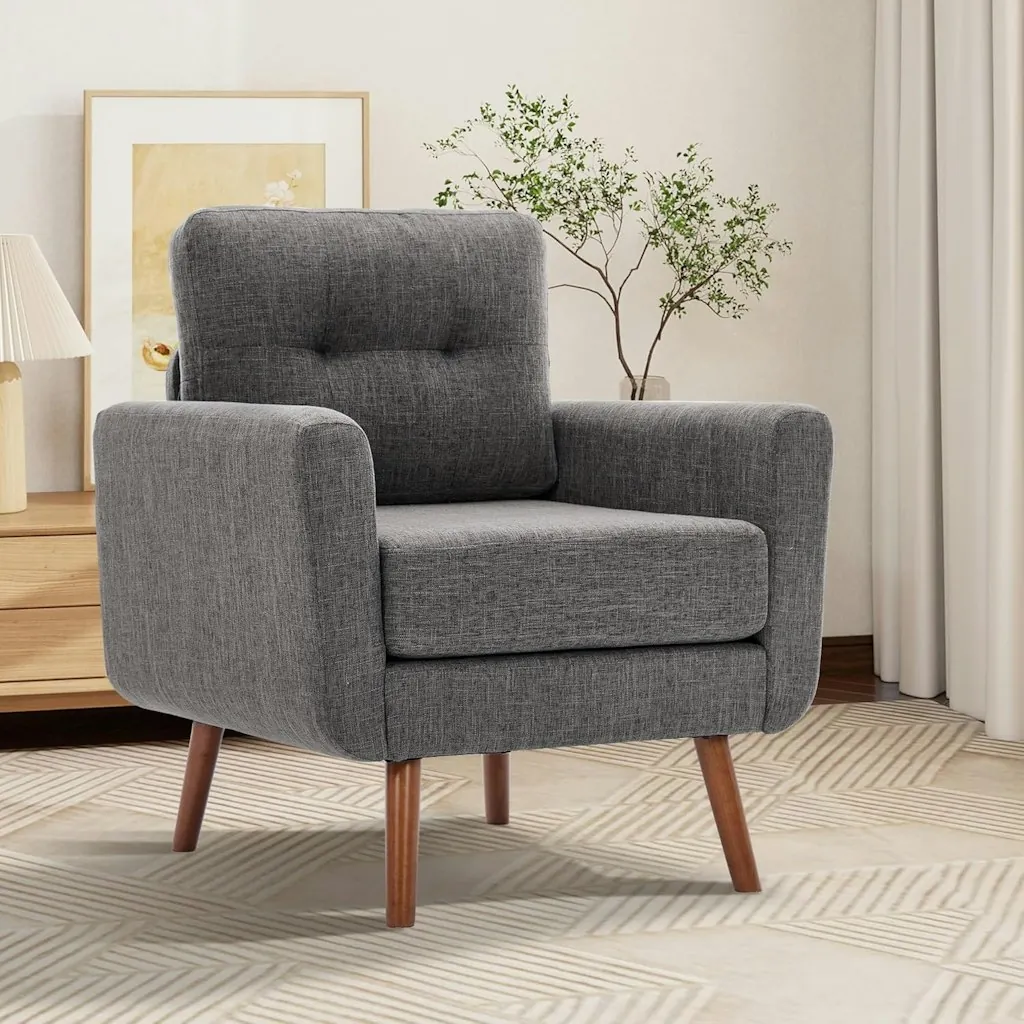 Mid Century Tufted Upholstered Accent Chair