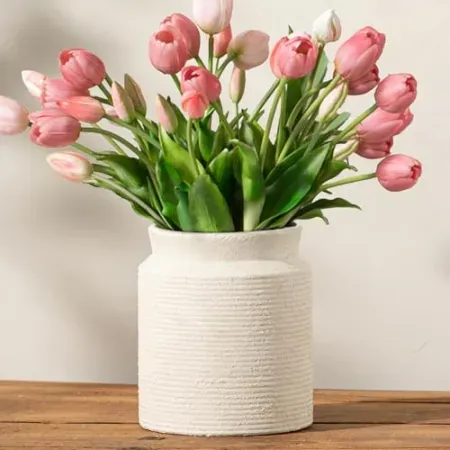 Dobbyby 7.5" Farmhouse Rustic Ceramic Flower Vase
