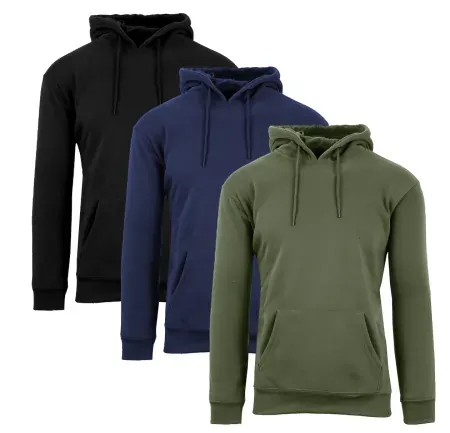 3-Pack Galaxy by Harvic Men’s Fleece-Lined Full-Zip Heavyweight Hoodies