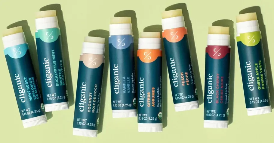 Cliganic Organic Lip Balm 8-Count Variety Pack