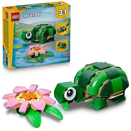 124-Pc LEGO Creator 3-in-1 Turtle w/ Water Lily Building Set (31377)