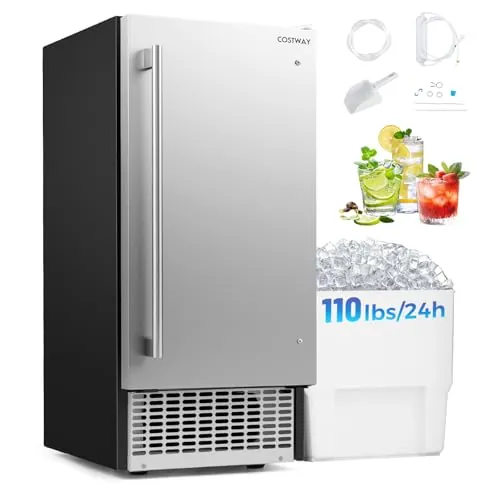 COSTWAY 15" Under Counter Commercial Ice Maker Machine 110Lbs/24H