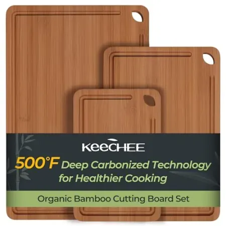 Set of 3 Keechee Wood Reversible Bamboo Cutting Boards