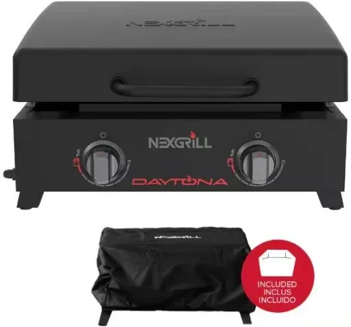Nexgrill Daytona 2-Burner Flat Top Griddle Portable Propane Gas Grill