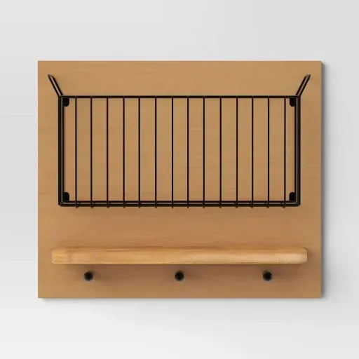 Threshold 17"x14" Wall Organizer Brown/Black