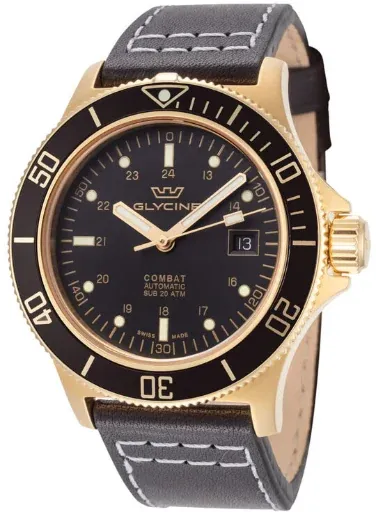 GLYCINE Combat Sub Automatic Charcoal Dial Men's Watch GL0424