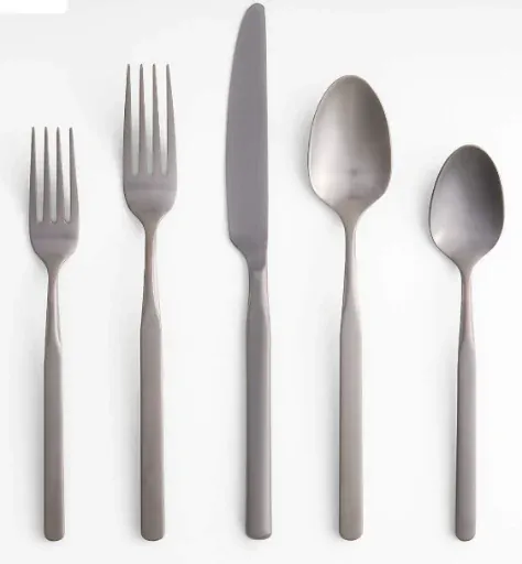 Crate & Barrel Mercer Gunmetal 5-Piece Flatware Place Setting