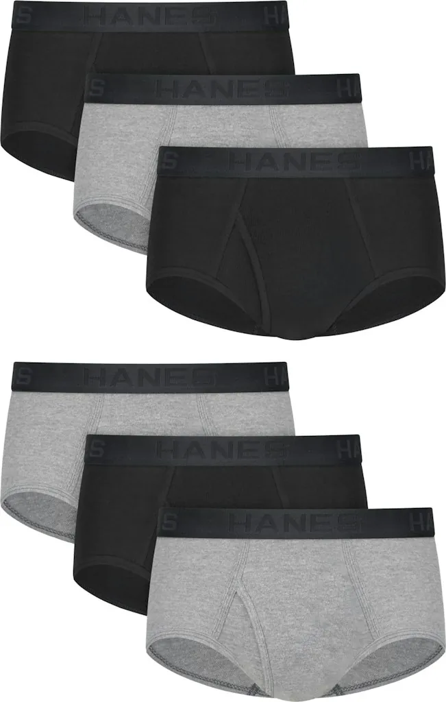 Hanes Men's Moisture-Wicking Tagless Briefs 6-Pack