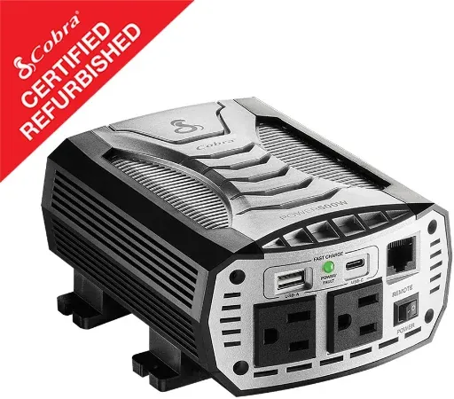Cobra Power 500W Power Inverter Portable Car Charger Certified Refurbished