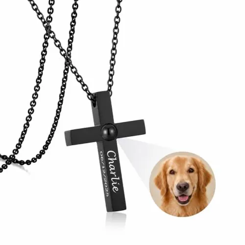 Personalized Dog Memorial Necklace with Picture Inside