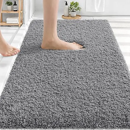 30"x20" OLANLY Microfiber Bathroom Rug (Grey)