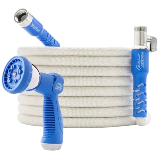 Pocket Hose 100-Foot Marine Garden Hose with Sprayer
