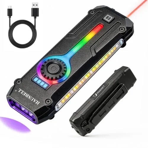 Flat EDC Rechargeable Tactical Flashlight UV Magnetic LED Small Work light