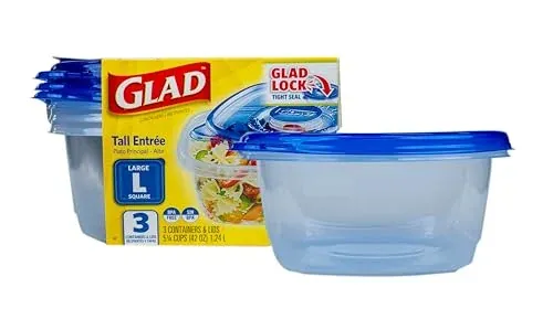 Glad GladWare Tall Entree Containers 3 Count